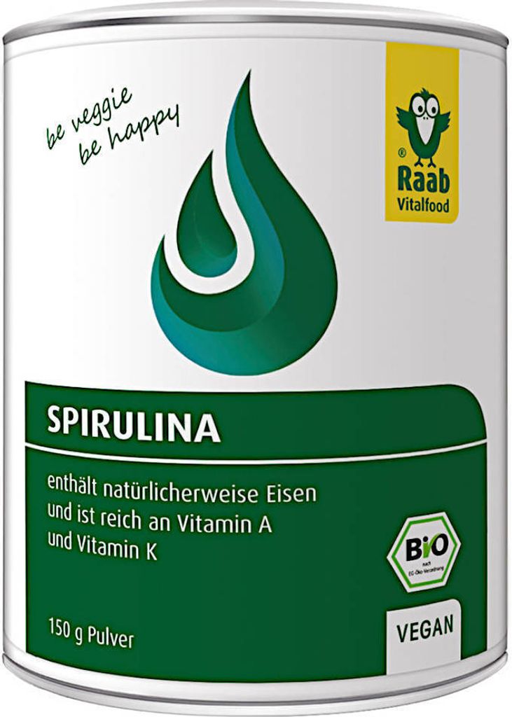 Raab Vitalfood Spirulina Pulver | 150 g | 100 % Spirulina Microalgenpulver | | vegan