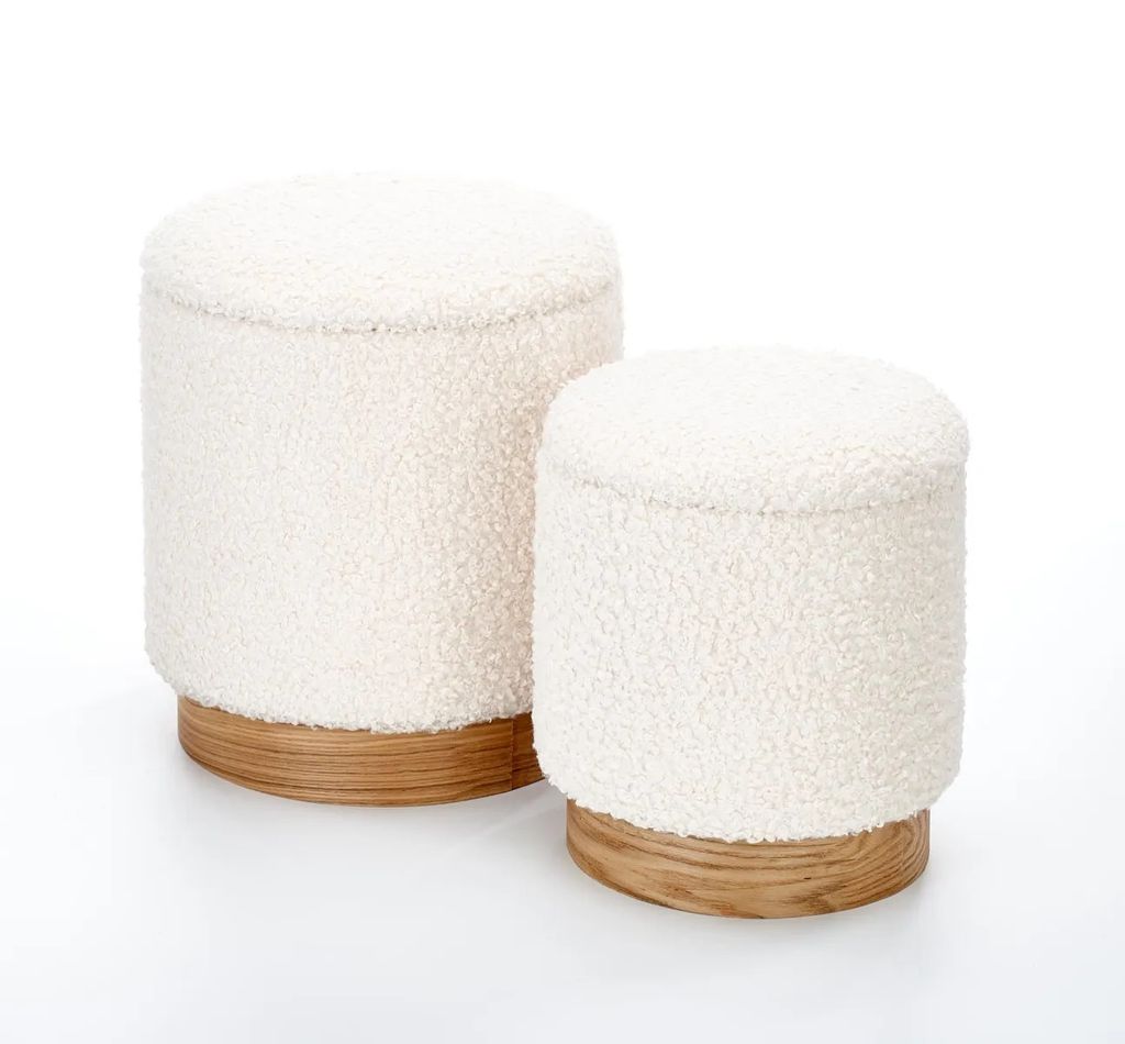 Halmar Hocker mit Stauraum (2 Stück) Cancun - Creme / Natur Produktbild 9