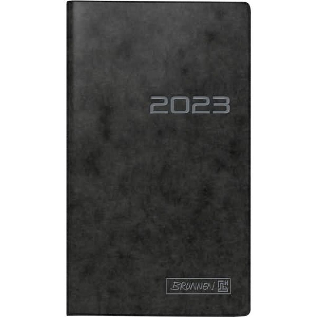 Taschenkalender 758 8,7x15,3cm 1 Woche/Seite Karton schwarz 2023