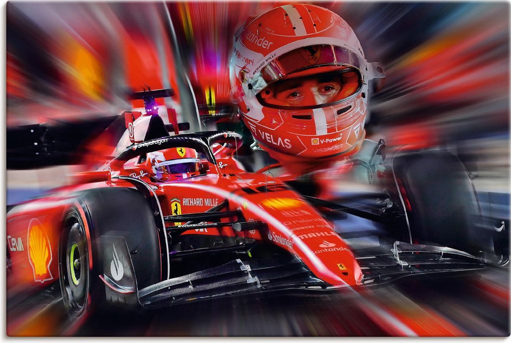 ARTland Leinwandbild Bella Maccina - Charles Leclerc Größe: 60x40 cm