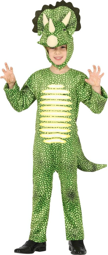 Dinosaurier Abenteuer Karneval Tierkostüm Kinder Overall Kapuze, Größe: 128/134 Farbe: Grün