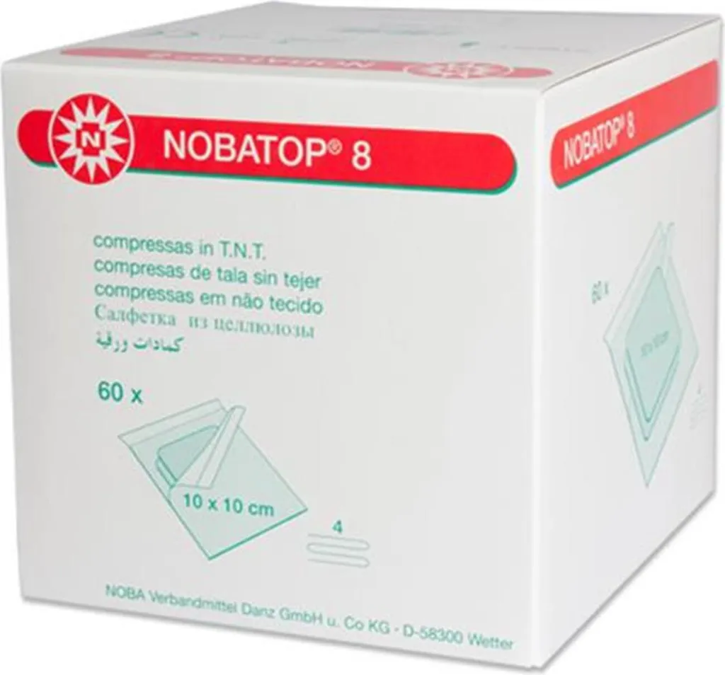 NOBA Nobatop 8 compresse sterili in tessuto non tessuto 4 - pieghe 50 x 2 pezzi 10 x 10 cm