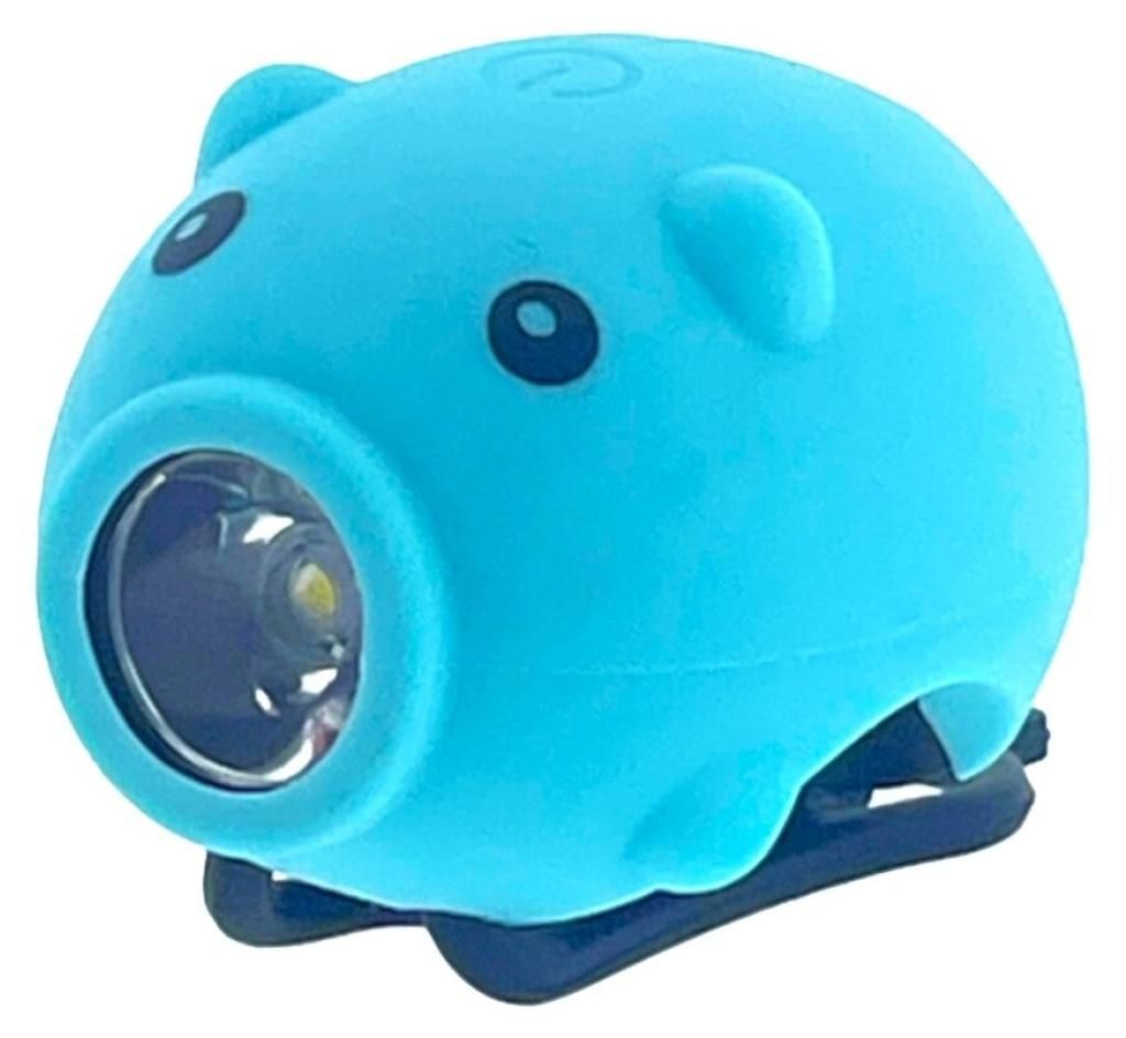 Pexkids Fahrradhupe Schwein mit LED-Lampe USB blau