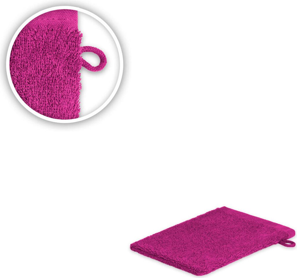 20 x Waschhandschuh 500 g/m² 15 x 21 cm Pink
