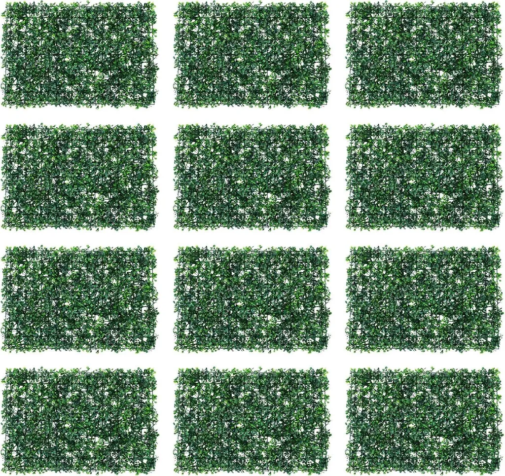 Buis Artificiel en Panneaux de 50x50 cm - Lot de 12 Haies Synthétiques