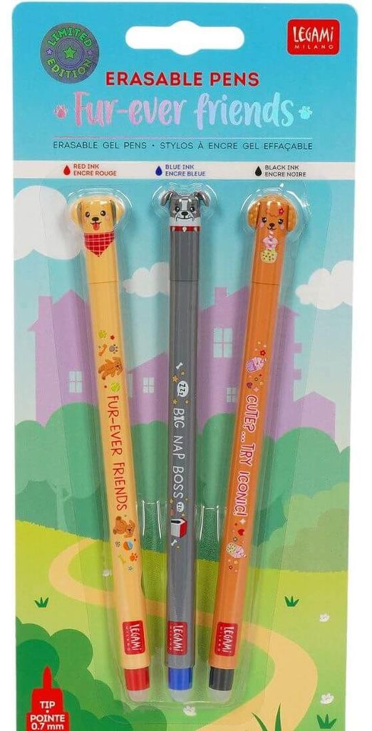 LEGAMI vymazateľné gélové perá, sada 3 ks – Psy, Fur-ever Obrázok produktu 