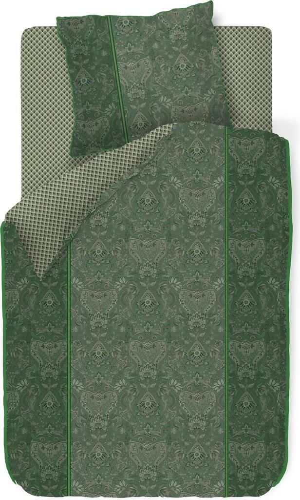 Pip Studio Perkal-Baumwolle-Bettwäsche-Garnitur Kyoto Nights Farbe Grün Größe 155 x 220 cm + 1x 80 x 80 cm AL