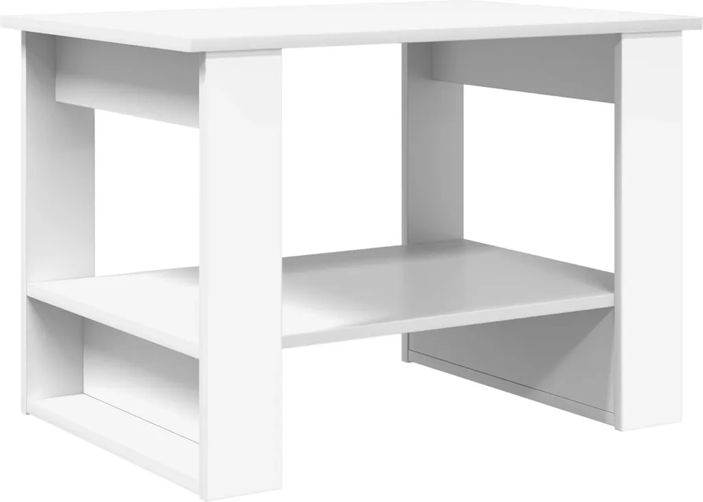 Tavolino Bianco Salotto SYFAX™ 72x50x50 Legno Multistrato Moderno