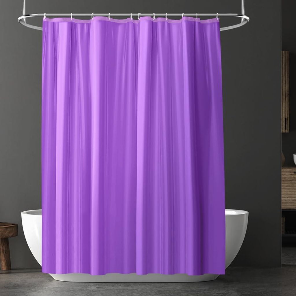 Duschvorhang, schimmelresistent, wasserdicht, schnelltrocknend, waschbar, aus PEVA, 180 x 180 cm, mit 12 Duschvorhangringen, Badezimmer-Duschvorhan...