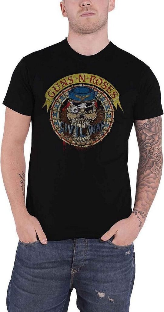 Guns N Roses - "Skull Circle" T-Shirt für Herren/Damen Uni RO671 (XL) (Schwarz)