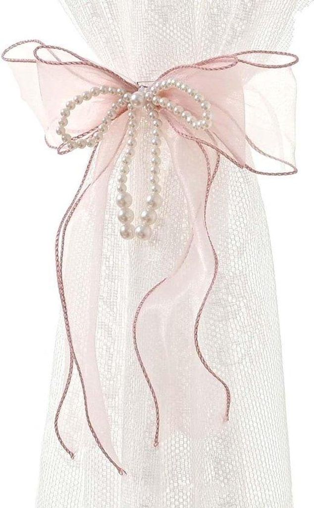 Gordijnbanden mit Glitter- und Schmetterlingsmustern, wunderschöne Dekoration für Wohnzimmer (rosa)