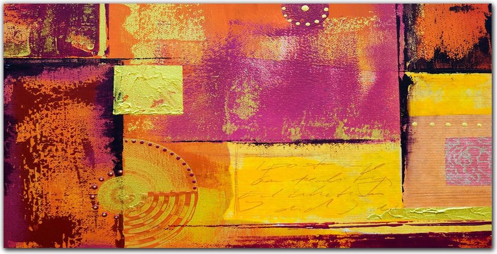 Coloray - Bild aus Glas - 120x60 cm - Küche wanddekoration Dekoration wohnzimmer gehärtetes Glas glasblock mit bild - abstrakte Rechtecke