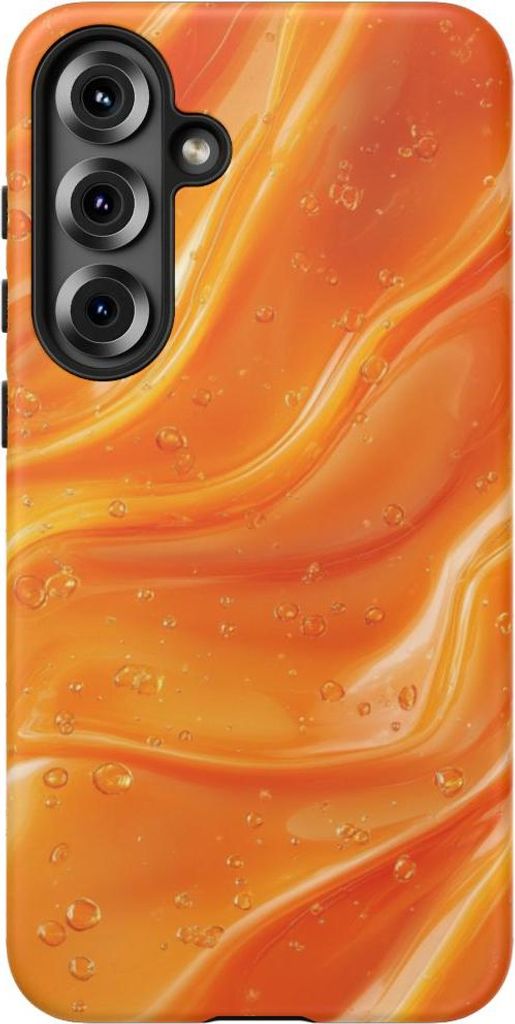 Fließendes Orange in Monochrom – Handyhülle Kompatibel mit Galaxy S25 Plus