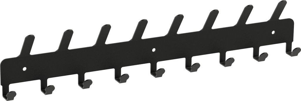 Wandkleiderbügel Wandgarderobe Wandhaken Kleiderhaken Wand Garderobenhaken Hakenleiste Schwarz Anzahl der Haken - 17