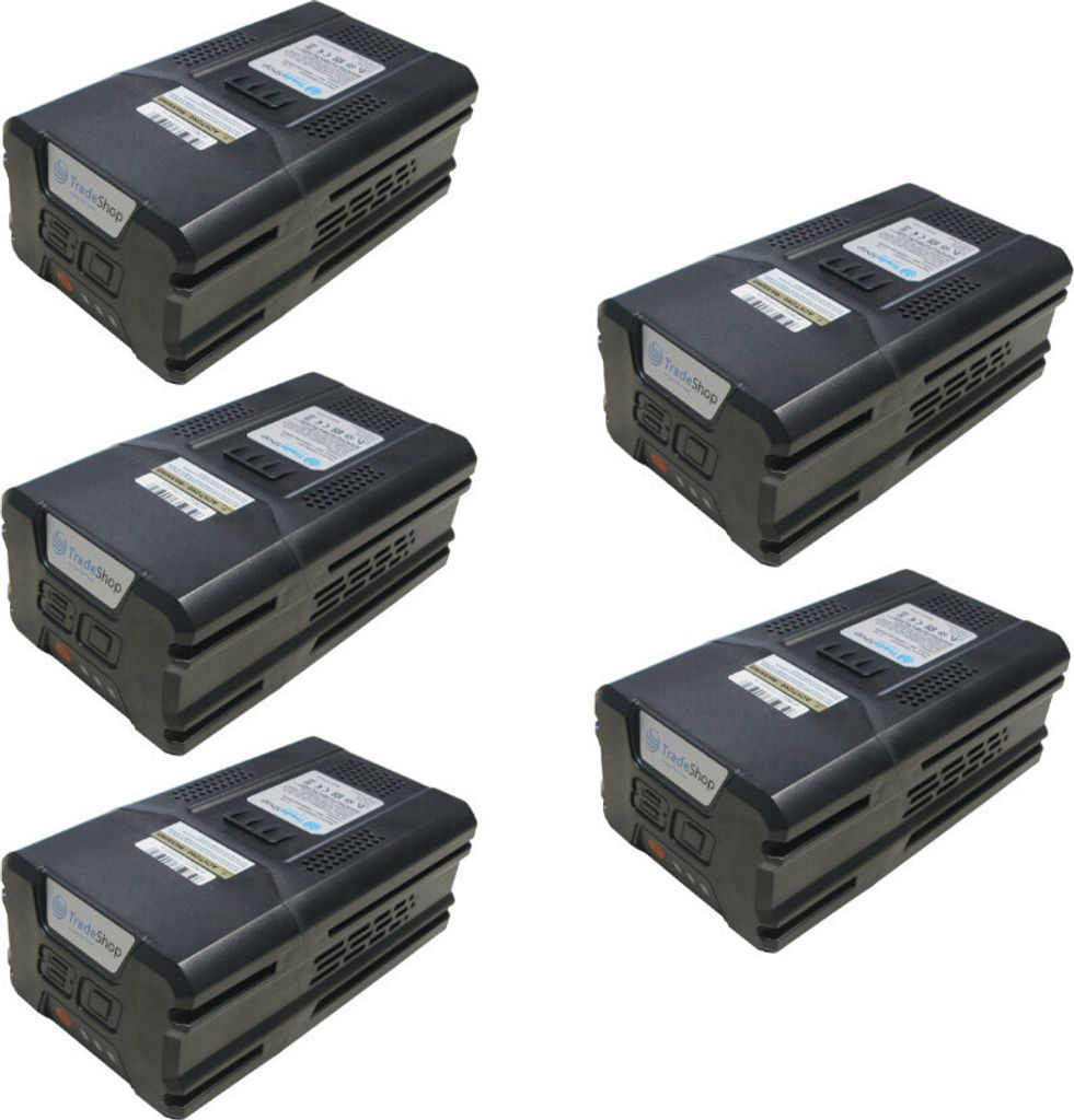 5x Universal Akku für alle Werkzeuge der Greenworks Pro 80V Produktpalette (Rasenmäher, Heckenschere, Kettensäge, uvm.) / 80V 4000mAh - ersetzt ...