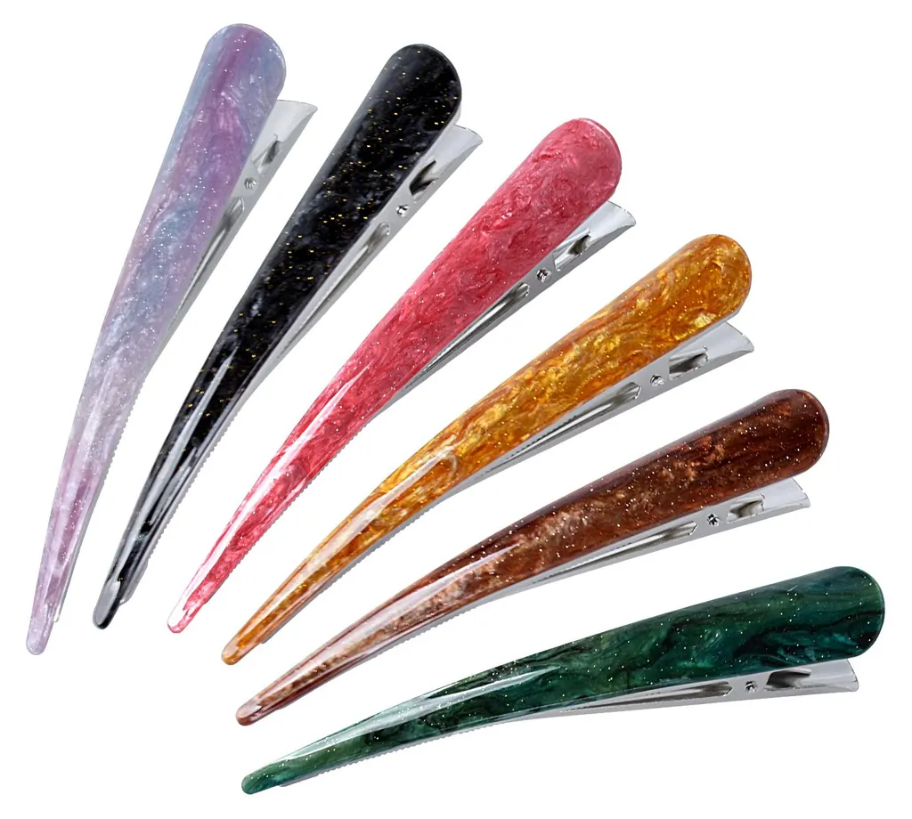 Fixez vos cheveux sans glisser : 6 barrettes bec de canard 13 x 3 cm