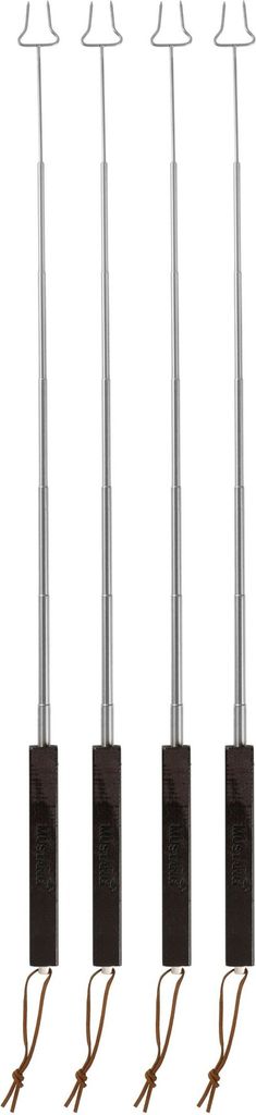 Mustang 4er Set Teleskop Grillgabel ausziehbarer Grillspieß 21-80cm
