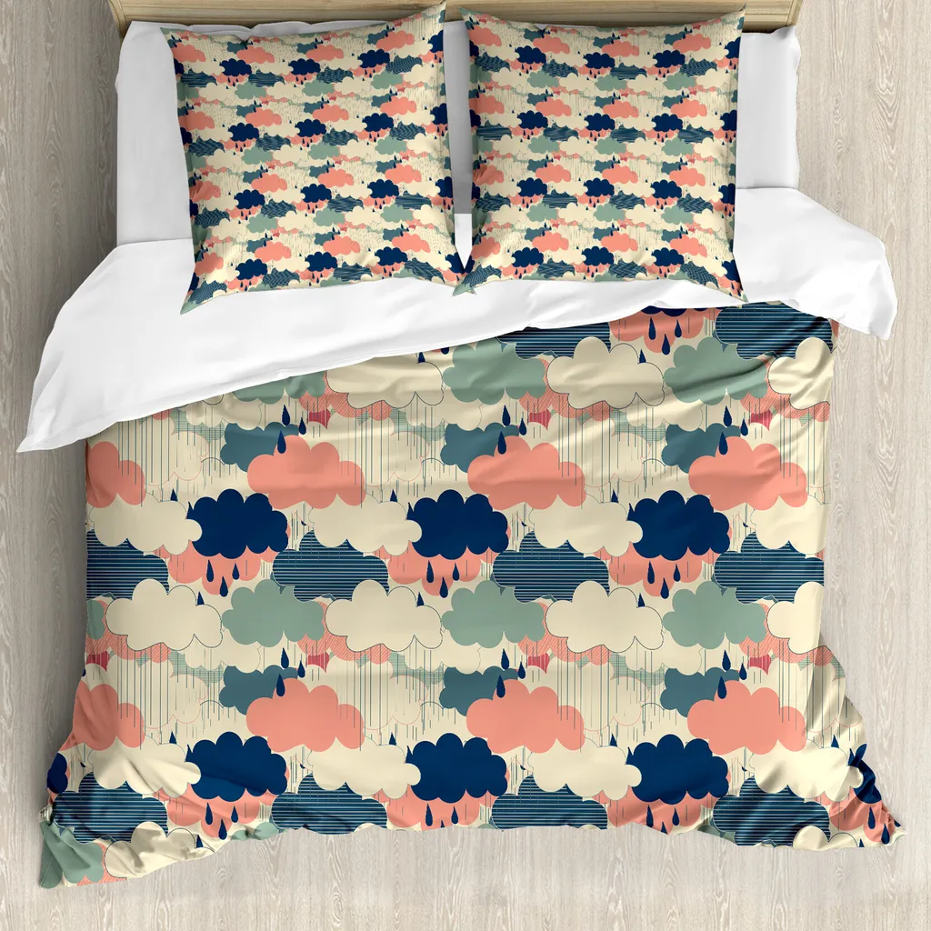 Set Letto ABAKUHAUS 155x220 Nuvole Colorate: Design Moderno Antiacaro