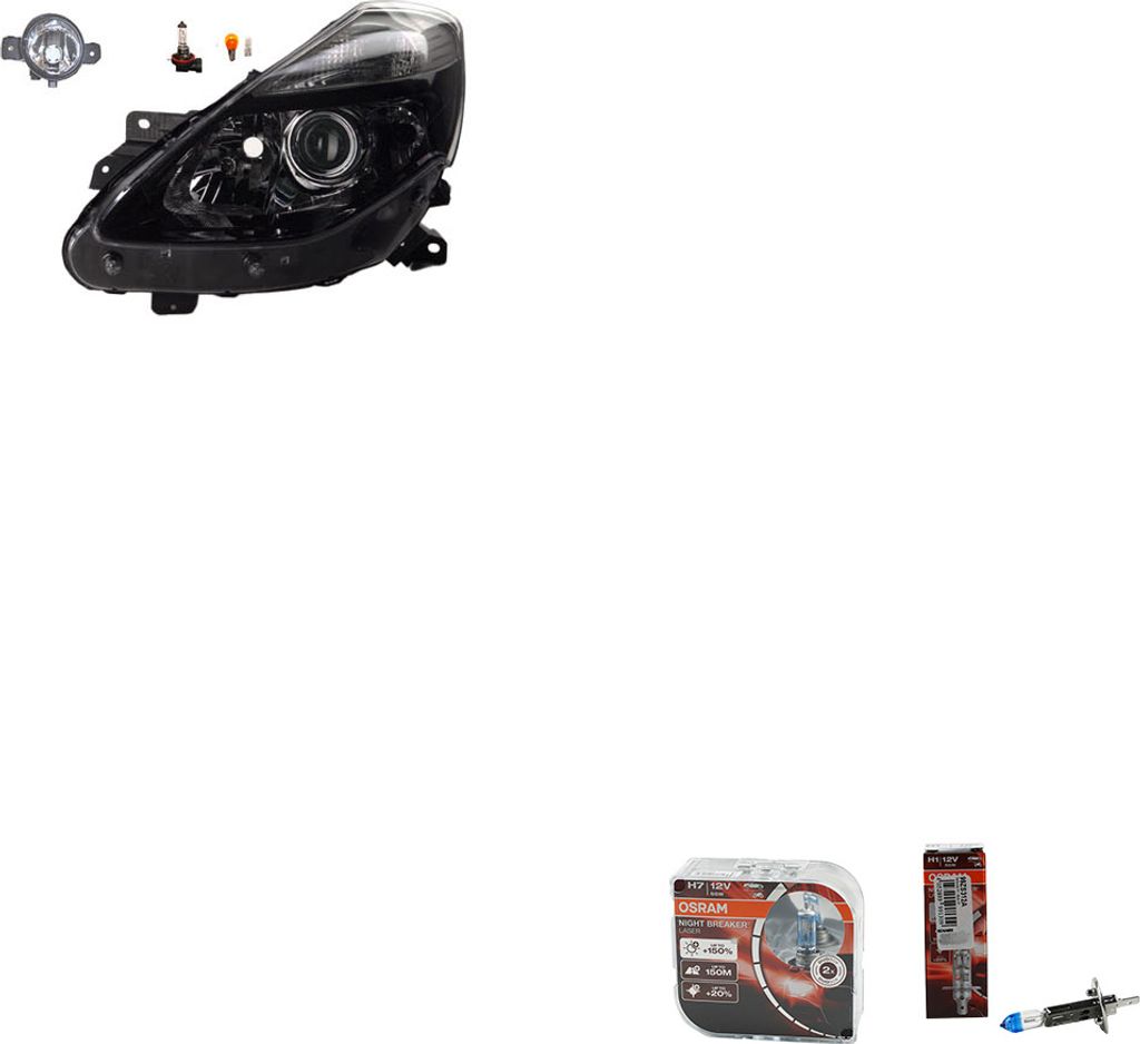 Johns, Scheinwerfer Osram Night Breaker Laser passend für Renault Clio BR CR 05/09-L Le 7701072008 260603960R 8200002469 2615589925 26155AU325 B4A...