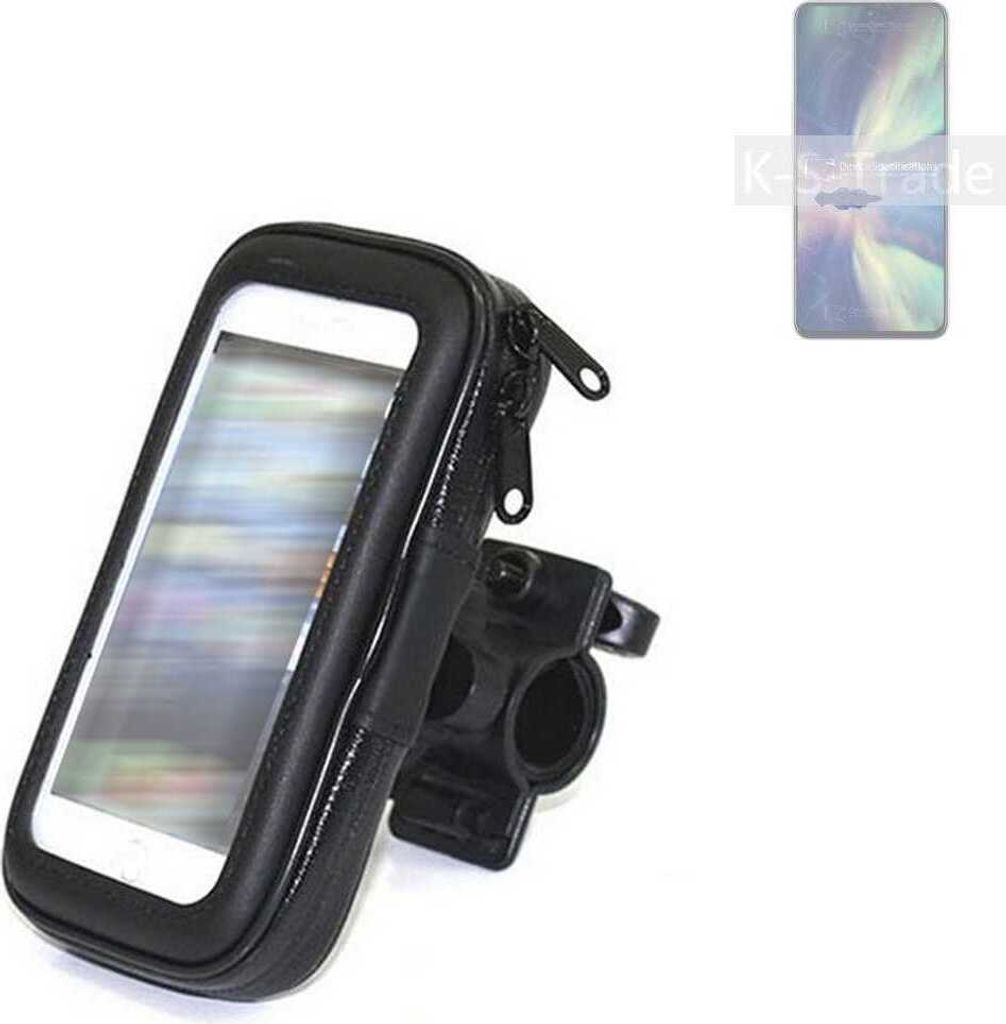 K-S-Trade Fahrrad-Halterung kompatibel mit ZTE Blade V40s Handy-Halterung Halter Lenkstange Fahrradhalterung Motorrad Bike Mount Wasserabweisend