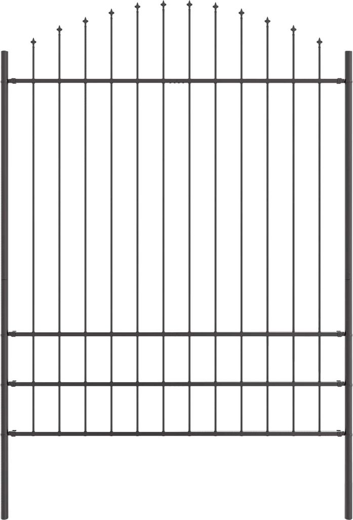 Gartenzaun 7 pcs Grau 170 x 225 cm Pulverbeschichteter Stahl