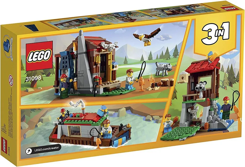 Maquette 3 en 1 LEGO Creator cabane forestière avec figurines d'animaux