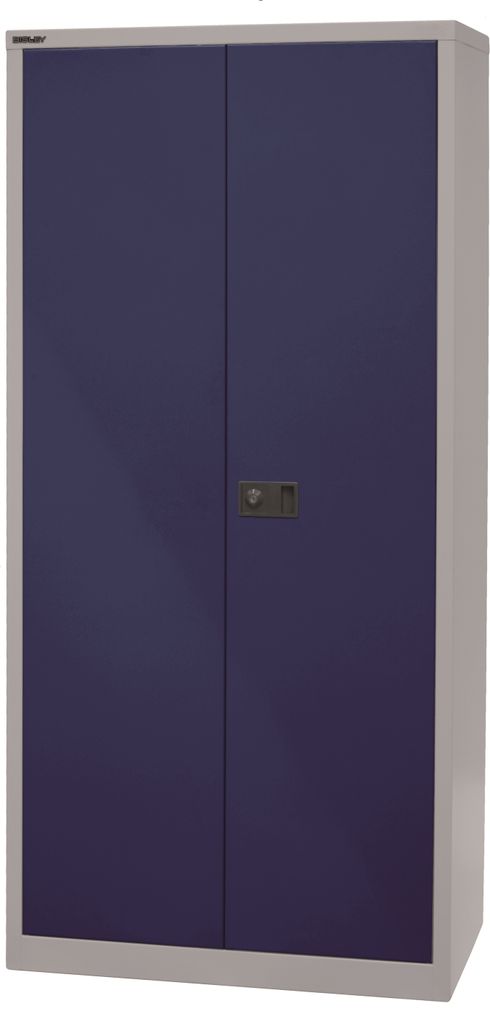 Bisley Universal Flügeltürenschrank - Farbe: Lichtgrau/Oxfordblau