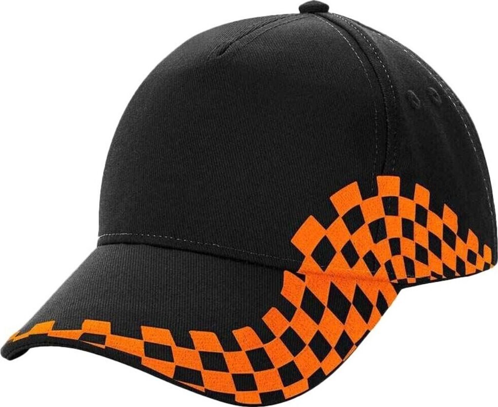 Beechfield - "Grand Prix" Baseball-Mütze für Herren/Damen Uni PC4881 (Einheitsgröße) (Schwarz/Orange)
