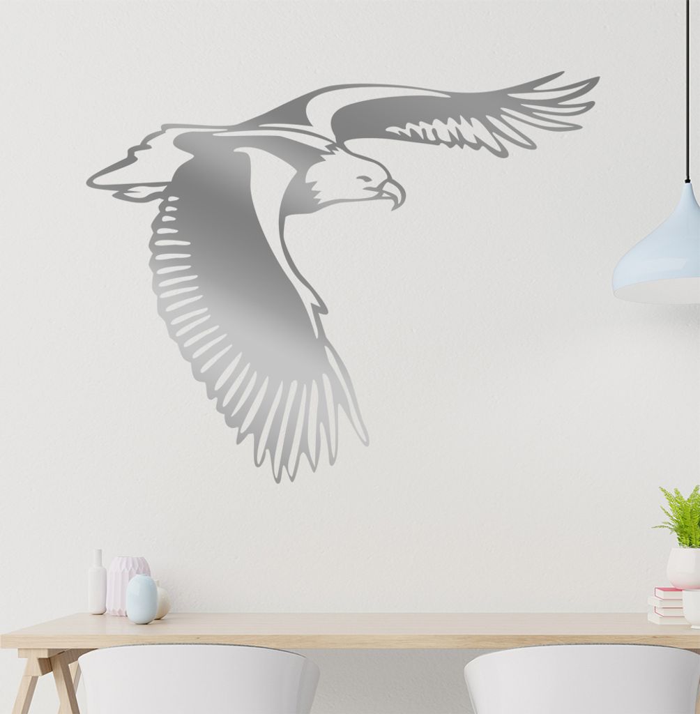 Adler Wandtattoo in 6 Größen - Wandaufkleber Wall Sticker - Dekoration, Küche, Wohnzimmer, Schlafzimmer, Badezimmer