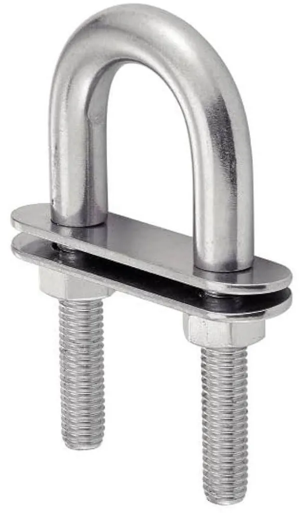 Boulon en U Inox A4 avec Plaques 10x110mm pour Fixation de Tubes - 5 pcs