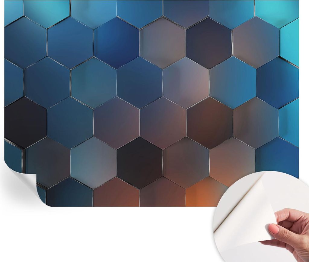 Selbstklebende Wandtapete - Dekorative Tapete für Wohnzimmer - Klebefolie für Wandbilder - Tapetenfolie für Wanddekoration - 312x219 cm - Blaue ...