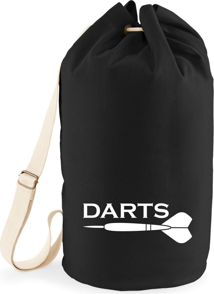 Huuraa Seesack Darts Dartpfeil 20 Liter Black Baumwolle Rucksack Geschenkidee