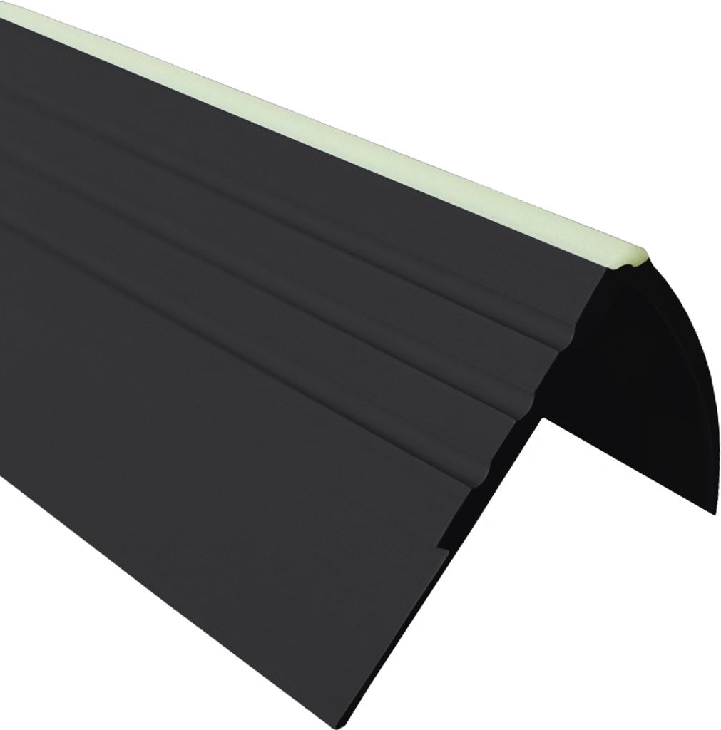 QUEST Treppenkantenprofil Fotolumineszierend 40x40mm, 1.5m, Treppenprofil PVC für Treppenstufen, Treppenkantenschutz mit Rillen, Antirutsch, RDFL,...