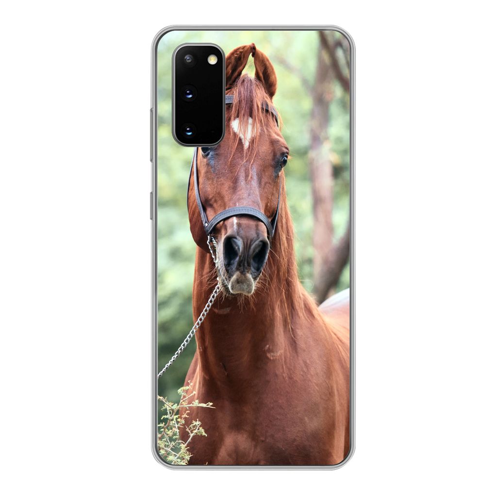 MuchoWow Handyhülle Schutzhülle Hülle für Samsung Galaxy S20 Pferd - Wald - Halfter Silikon Softcase Handy Hülle - Bild