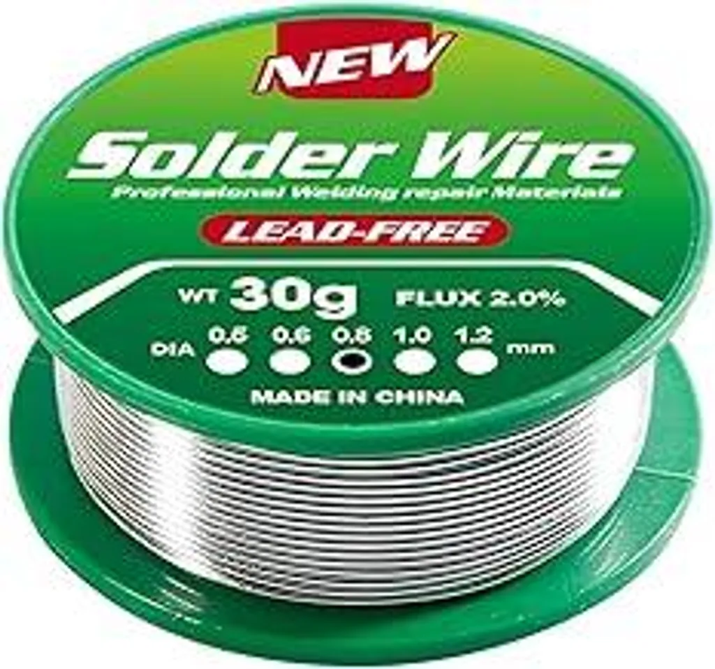Filo Stagno 0,8mm 30g Senza Piombo Sn99,3 Cu0,7 per Elettronica e Fai-da-te