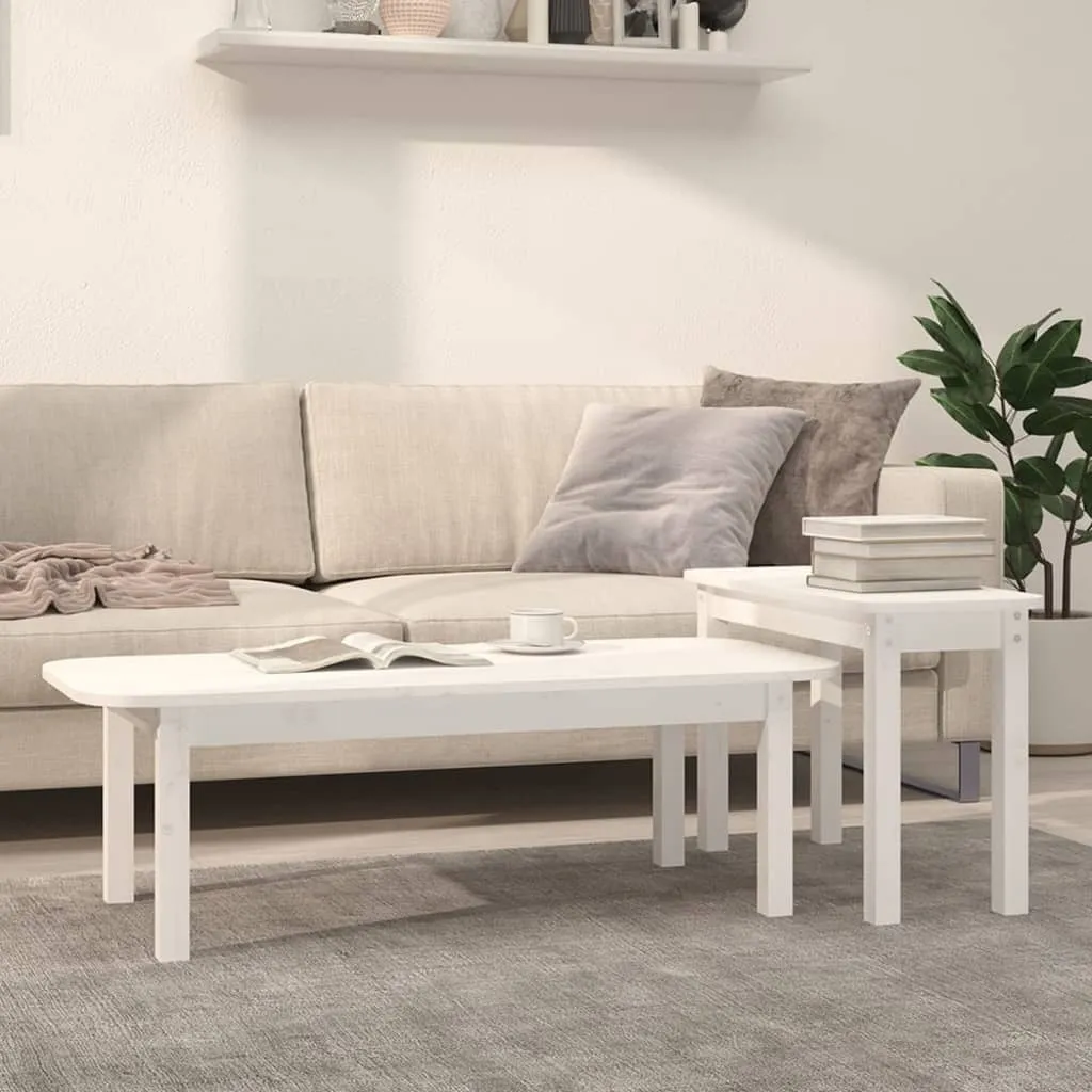 Tavolini da Salotto Moderni Bianco Legno Pino Maison Exclusive 2 pz