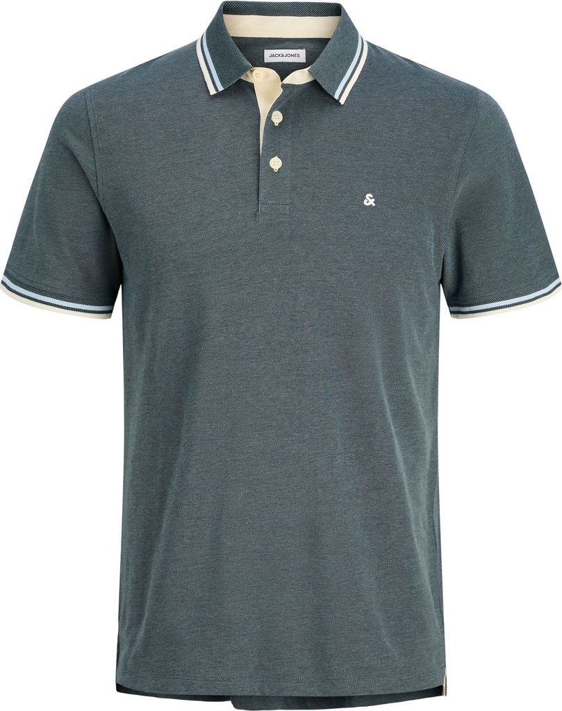 JACK & JONES Polo Shirt Kurzarm Uni Hemd JJEPAULOS Pique Baumwolle Größe: M