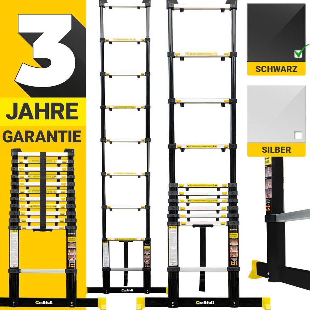 Craftfull Teleskopleiter | Aluleiter - Ausziehleiter - Produktbild 