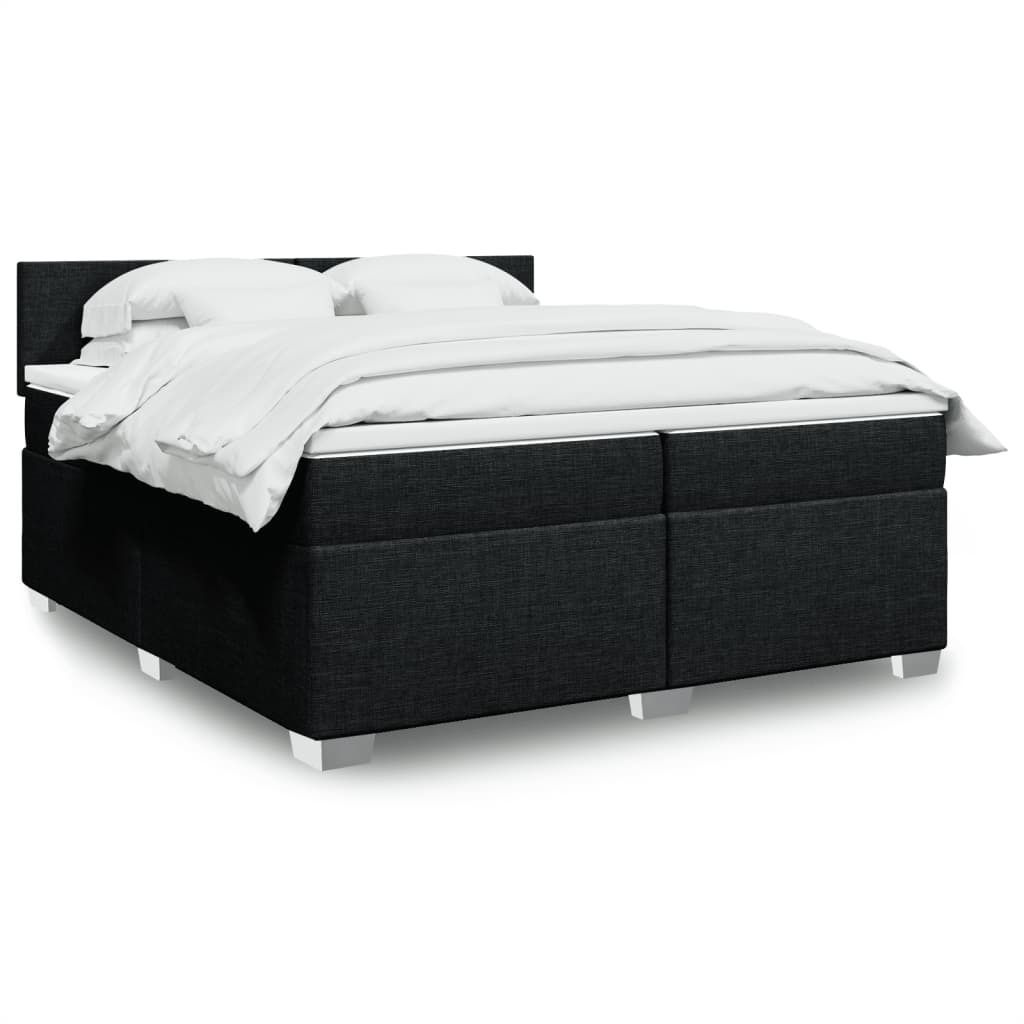 Best Möbel Bettrahmen inkl. Lattenrost - Boxspringbett mit Matratze Schwarz 200x200 cm Stoff - Klassische Betten Cloris Neu8459576 6parcel