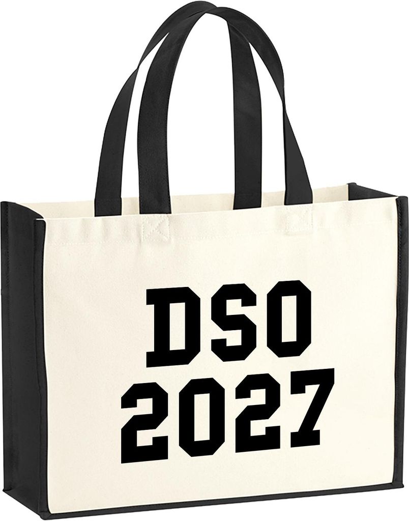 Huuraa Jutetasche DSO 2027 Abschluss Belgien (ndl.) 21 Liter Black Jute und Baumwolle Einkaufstasche Geschenkidee