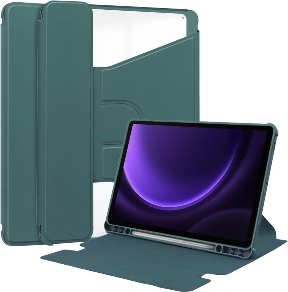 Samsung Galaxy Tab S10 FE / S9 FE Hülle - Coverup 360° Rotating Folio Klapphülle mit Schlaf/Wach-Funktion - Grün