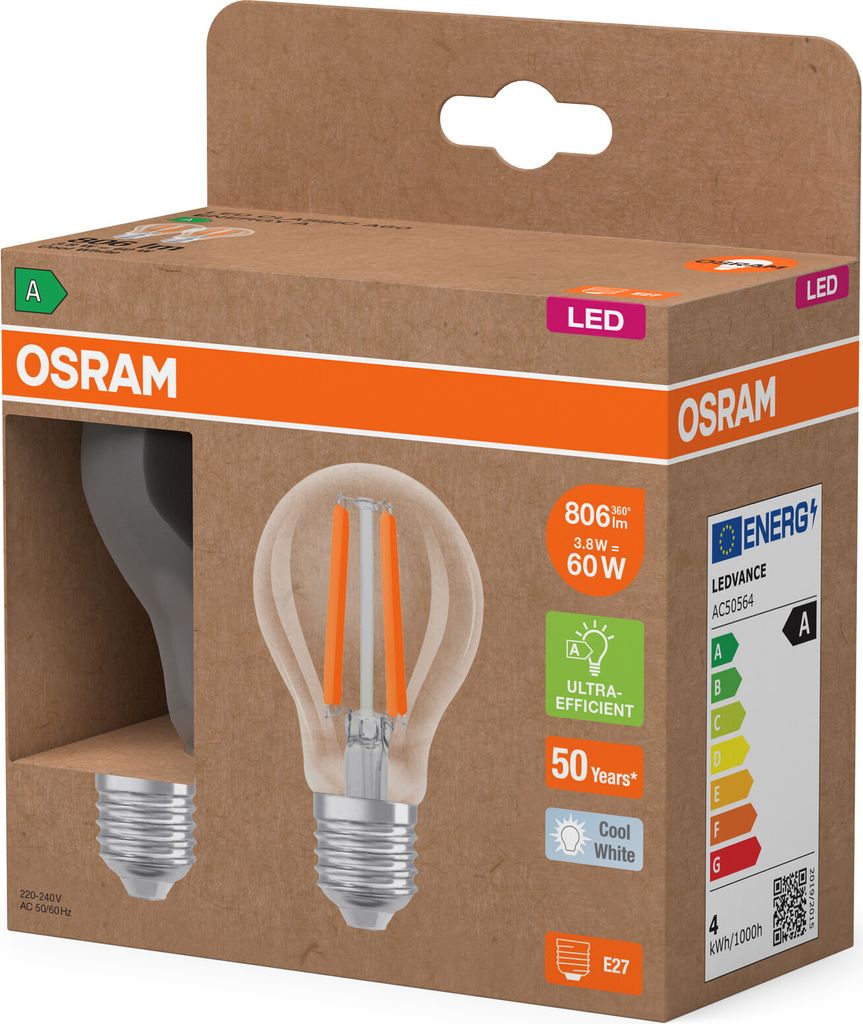 LED žárovka OSRAM Energy Class v klasickém tvaru, 3,8 W / Obrázek produktu 2