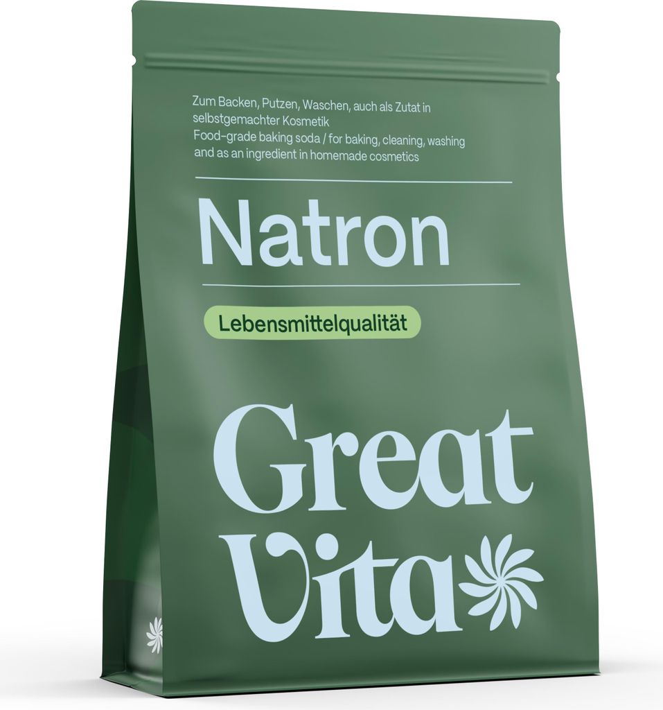 GreatVita Natron Pulver 4,5 kg | Lebensmittelqualität E500ii, Backpulver Backsoda