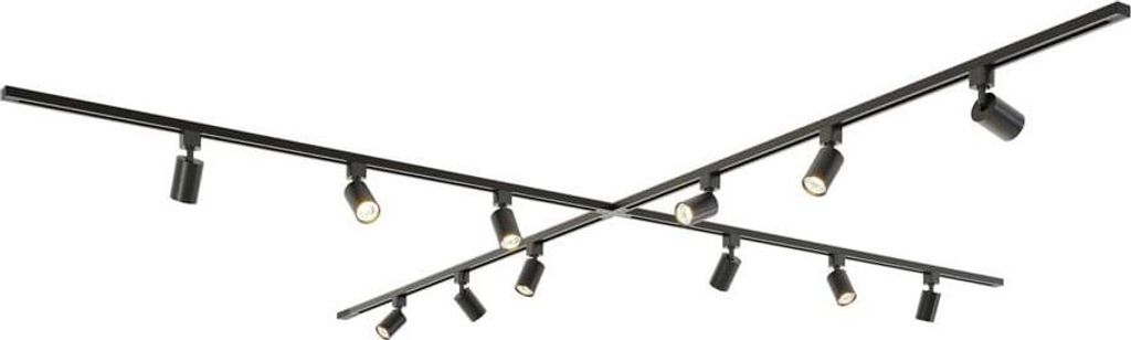 hoftronic LED Schienensysteme-Paket X-Form 4x1,5m 12 Strahler IP20 Schwarz