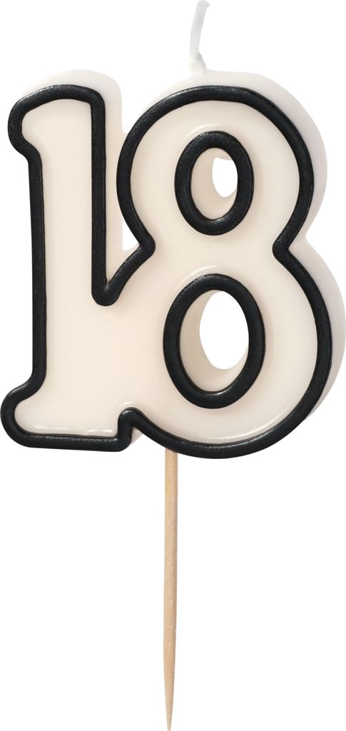 Candela di compleanno numero 18 candela numero 5,5cm bianco Immagine del prodotto 