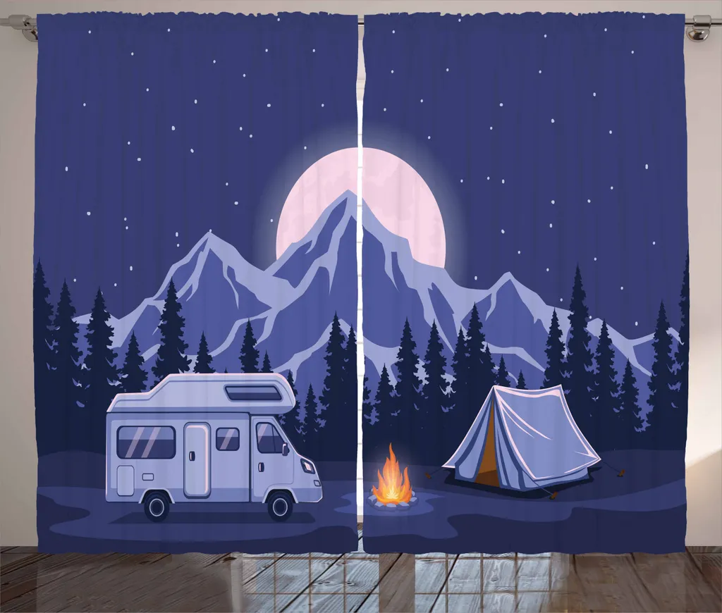Tenda Design ABAKUHAUS Rustica 280x225 cm Blu Scuro e Viola