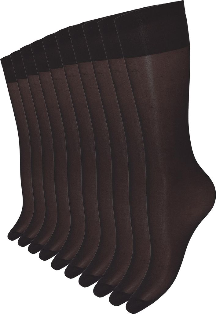 Yenita Feinkniestrümpfe 60 Den 10 Paar Kniestrümpfe One Size schwarz