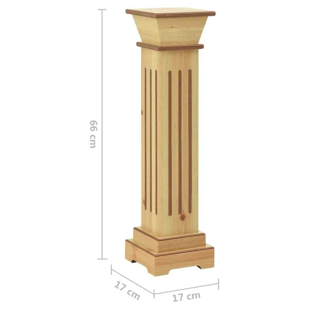 Sellette à fleurs en bois clair forme colonne haute 17x17x66 cm