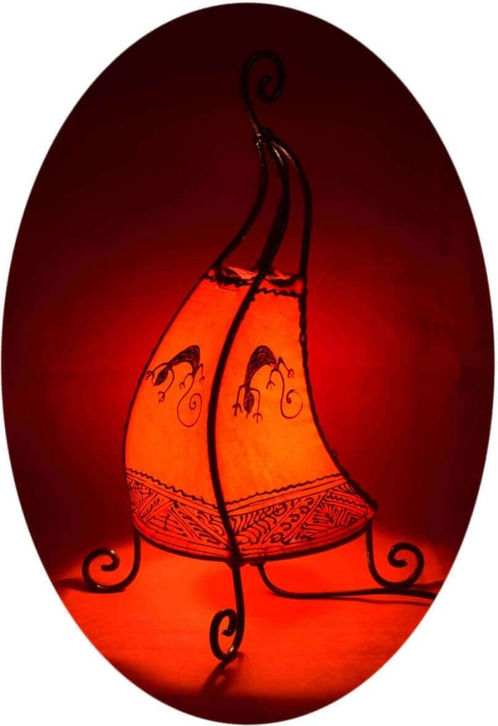 Lampa orientalna Lampa z henny Lampa ze skóry marokańskiej Zdjęcie produktu 