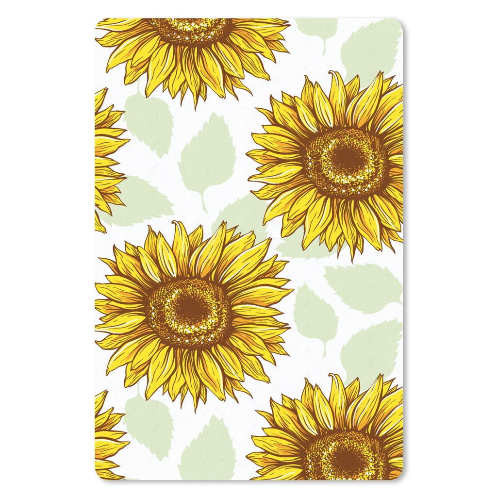 MuchoWow Mauspad Mousepad Sonnenblume - Muster - Blumen 40x60 cm - Mousepads - Maus Mat - Pad - Mausunterlage - Schreibtisch Accesoire
